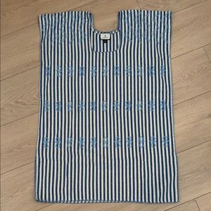 Tucker buck Blue Stripe Mini Sullivan Embroidered Canvas Caftan size small